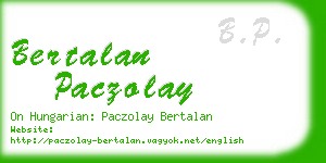 bertalan paczolay business card